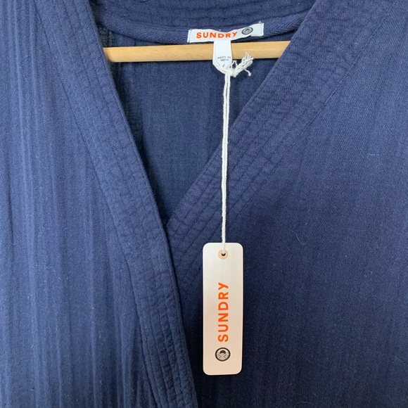 Anthropologie Sundry Navy Gauze Romper NWT - Picture 7 of 11